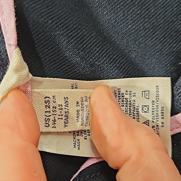 Lands End Kids Navy Aline skirt, 11/12 Adjustable Elastic waist, Pleated, Pocket - Picture 7 of 13